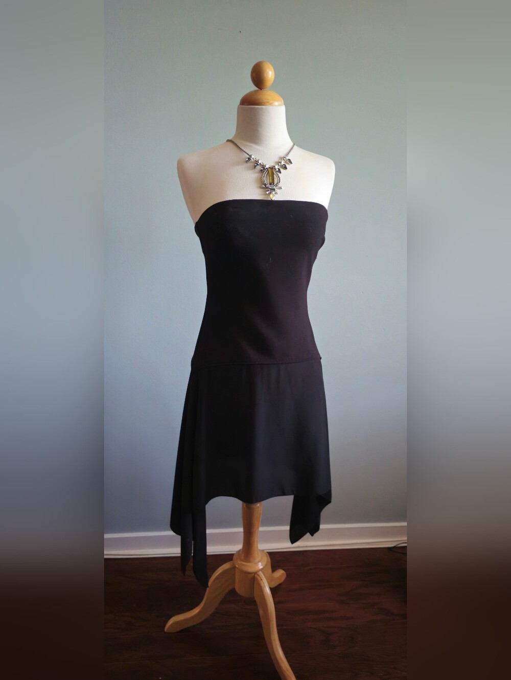 Black Strapless A-Line Dress